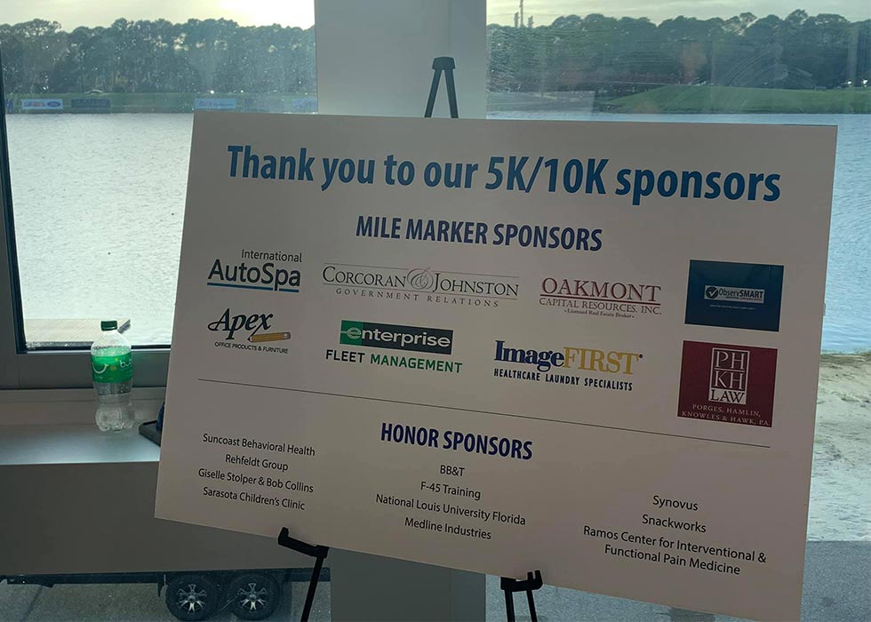 Thank you to our 5k/10k sponsors poster
